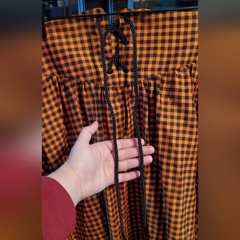 Corset Skirt in Orange Pumpkin Gingham - Picture 12 of 16